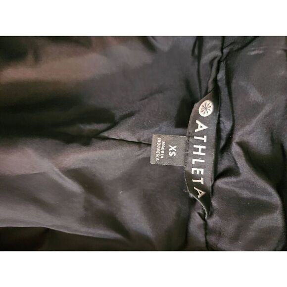 Athleta black spring/fall hooded mid length jacket. Size XS. - Picture 3 of 4